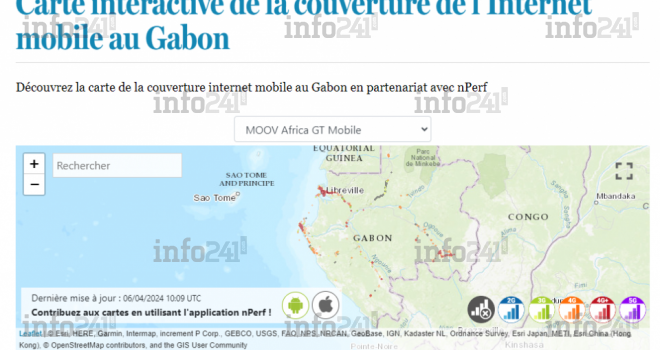 Carte interactive de la couverture de l’Internet mobile au Gabon